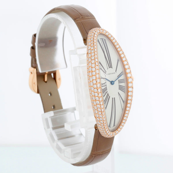 Cartier Baignoire Allongée 18K Rose Gold Ladies Watch WJBA0006