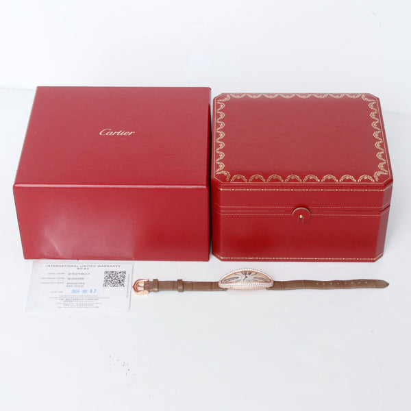 Cartier Baignoire Allongée 18K Rose Gold Ladies Watch WJBA0006