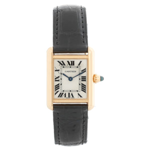 Cartier Tank Louis 18k Yellow Gold Ladies Watch on Leather Band 2442