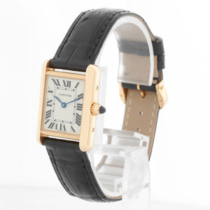 Cartier Tank Louis 18k Yellow Gold Ladies Watch on Leather Band 2442