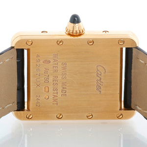 Cartier Tank Louis 18k Yellow Gold Ladies Watch on Leather Band 2442