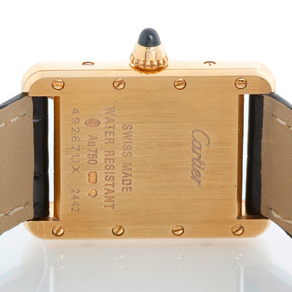 Cartier Tank Louis 18k Yellow Gold Ladies Watch on Leather Band 2442