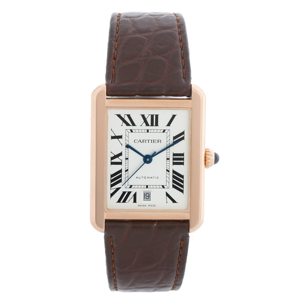 Cartier Men's Extra Large Tank Solo Stainless Steel & Rose Gold Watch W5200026 3799