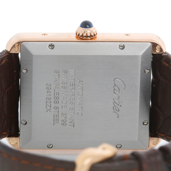 Cartier Men's Extra Large Tank Solo Stainless Steel & Rose Gold Watch W5200026 3799