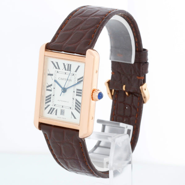 Cartier Men's Extra Large Tank Solo Stainless Steel & Rose Gold Watch W5200026 3799