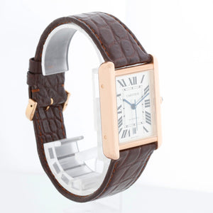 Cartier Men's Extra Large Tank Solo Stainless Steel & Rose Gold Watch W5200026 3799