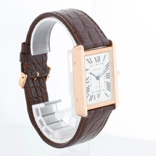 Cartier Men's Extra Large Tank Solo Stainless Steel & Rose Gold Watch W5200026 3799