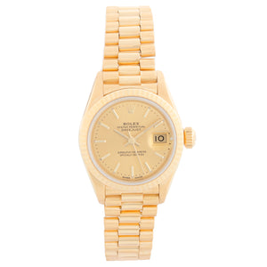 Rolex Ladies President 18k Yellow Gold Watch 69178 Champagne Dial