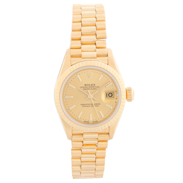 Rolex Ladies President 18k Yellow Gold Watch 69178 Champagne Dial