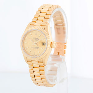 Rolex Ladies President 18k Yellow Gold Watch 69178 Champagne Dial