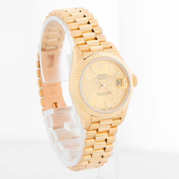 Rolex Ladies President 18k Yellow Gold Watch 69178 Champagne Dial