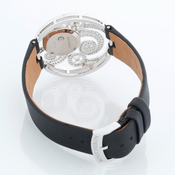 Boucheron Ajouree Volutee Ladies Diamond 18K White Gold Watch WA017301