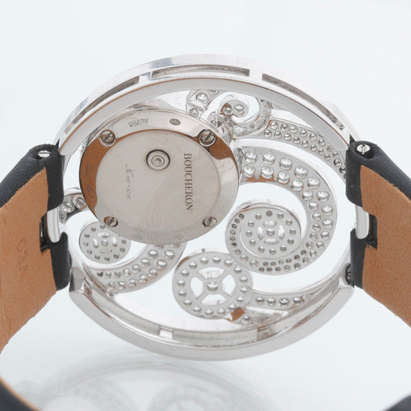 Boucheron Ajouree Volutee Ladies Diamond 18K White Gold Watch WA017301