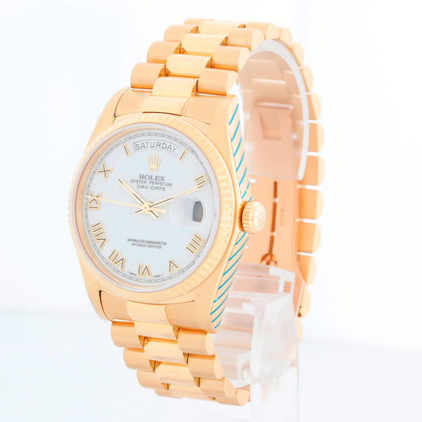 Rolex President Day-Date Men's Watch 18038 White Roman Dial