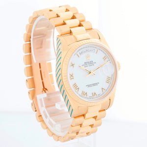 Rolex President Day-Date Men's Watch 18038 White Roman Dial