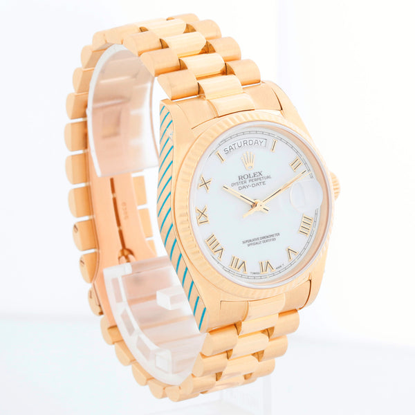 Rolex President Day-Date Men's Watch 18038 White Roman Dial