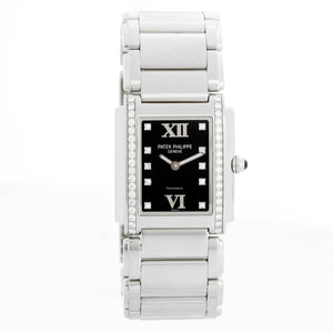 Patek Philippe Tiffany Twenty-4 Ladies Steel & Diamond Watch 4910/10A