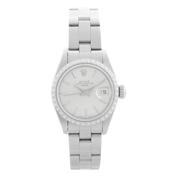 Ladies Rolex Date Steel Watch 69240 Silver Dial