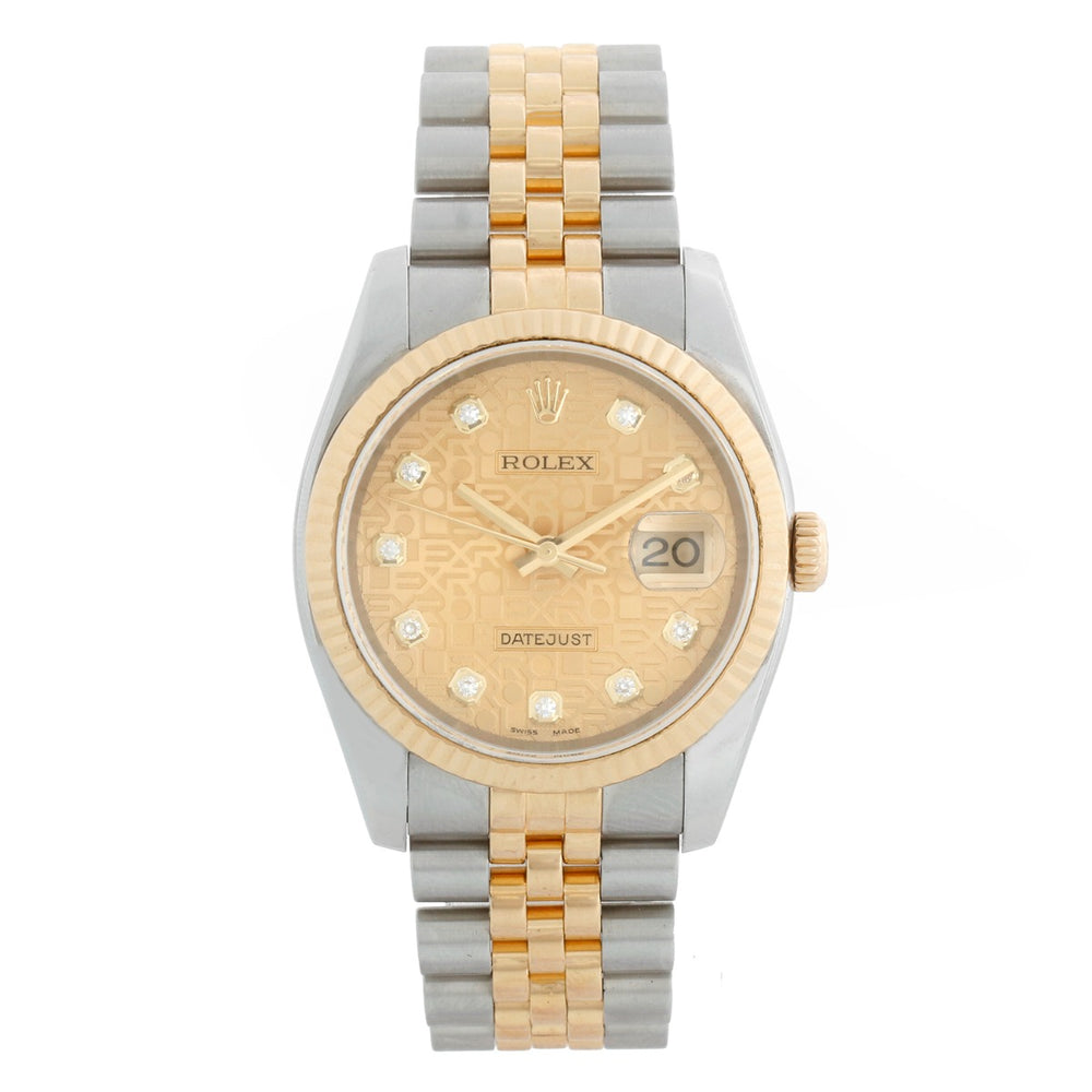 Rolex Datejust Men's 2-Tone Diamond Watch 116233