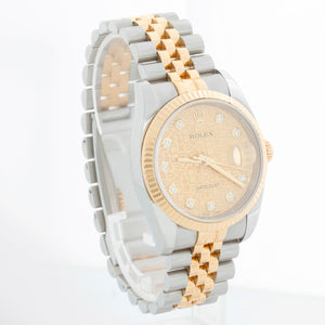 Rolex Datejust Men's 2-Tone Diamond Watch 116233