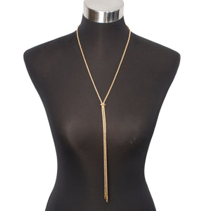 14K Yellow Gold Lariat Necklace With Diamonds