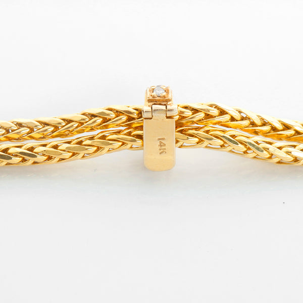 14K Yellow Gold Lariat Necklace With Diamonds