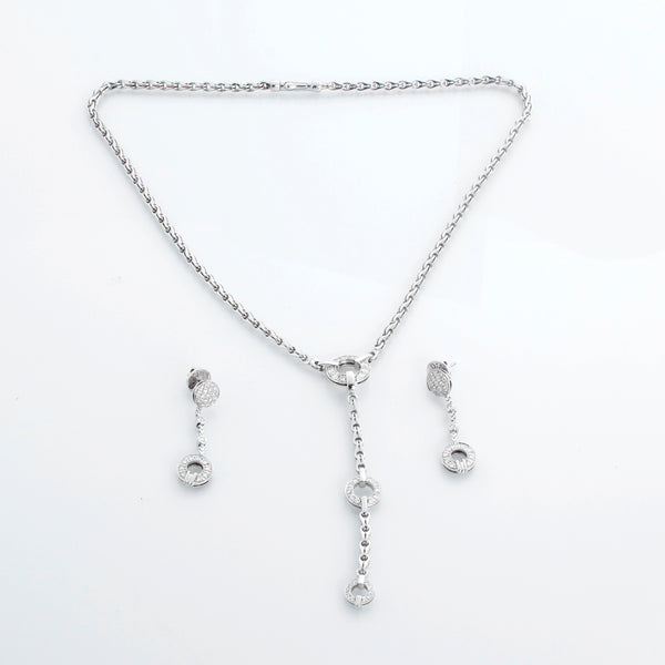 Di Modolo "Tempia" detachable 18k White Gold Earring & Necklace Set