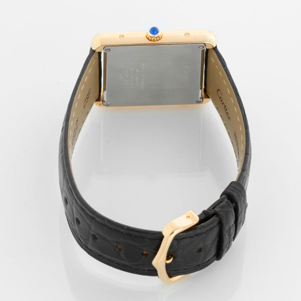 Cartier Tank Solo 18K Yellow Gold Men's  Black Strap Watch W1018855 2742