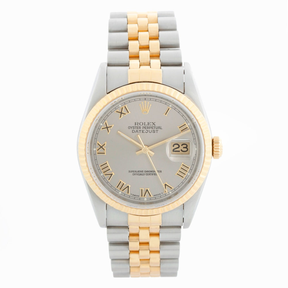 Rolex Datejust Men's Steel Watch 16233 Silver Dial