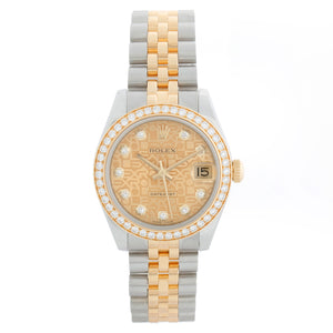 Rolex Datejust Midsize 31mm Steel & Gold Diamond Bezel 178383