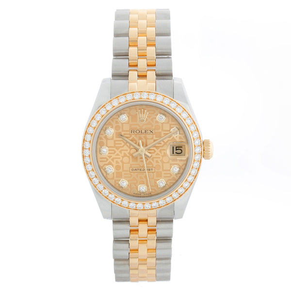 Rolex Datejust Midsize 31mm Steel & Gold Diamond Bezel 178383