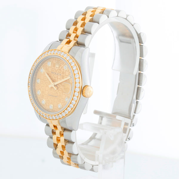 Rolex Datejust Midsize 31mm Steel & Gold Diamond Bezel 178383