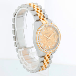 Rolex Datejust Midsize 31mm Steel & Gold Diamond Bezel 178383