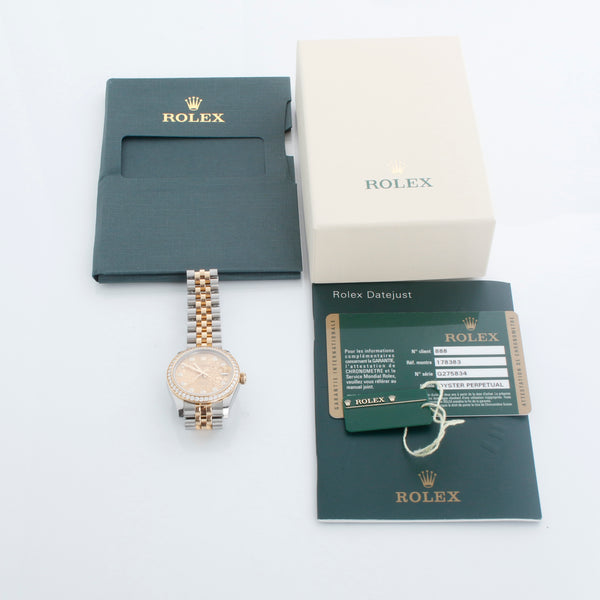 Rolex Datejust Midsize 31mm Steel & Gold Diamond Bezel 178383