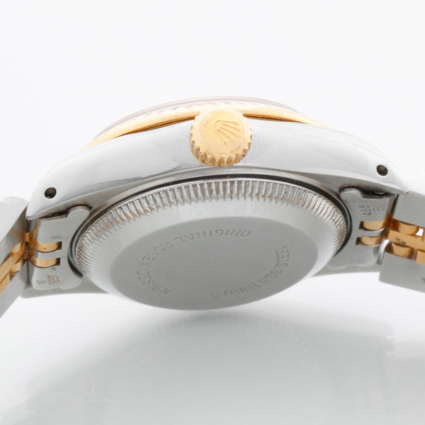 Rolex Ladies 2-Tone Datejust Watch 69173 White Roman Dial – Image 5