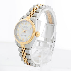 Rolex Ladies 2-Tone Datejust Watch 69173 White Roman Dial – Image 3