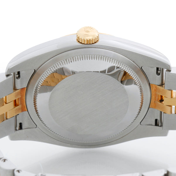 Rolex Datejust Men's 2-Tone Green Wave Diamond Dial Watch 116233