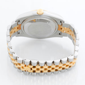 Rolex Datejust Men's 2-Tone Green Wave Diamond Dial Watch 116233