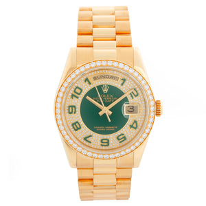 Rolex President Day-Date Men's Yellow Gold Watch Factory Diamonds 118348