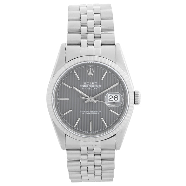 Rolex Datejust Men's Stainless Steel Watch 16234 Grey Tapestry
