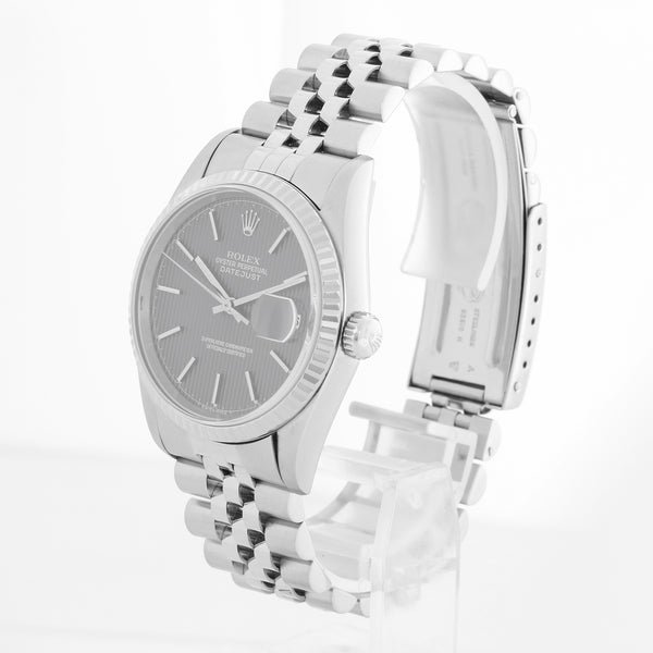 Rolex Datejust Men's Stainless Steel Watch 16234 Grey Tapestry
