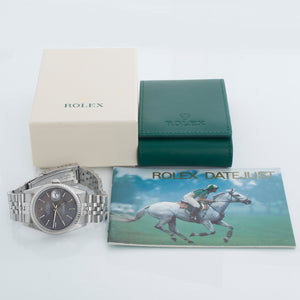 Rolex Datejust Men's Stainless Steel Watch 16234 Grey Tapestry