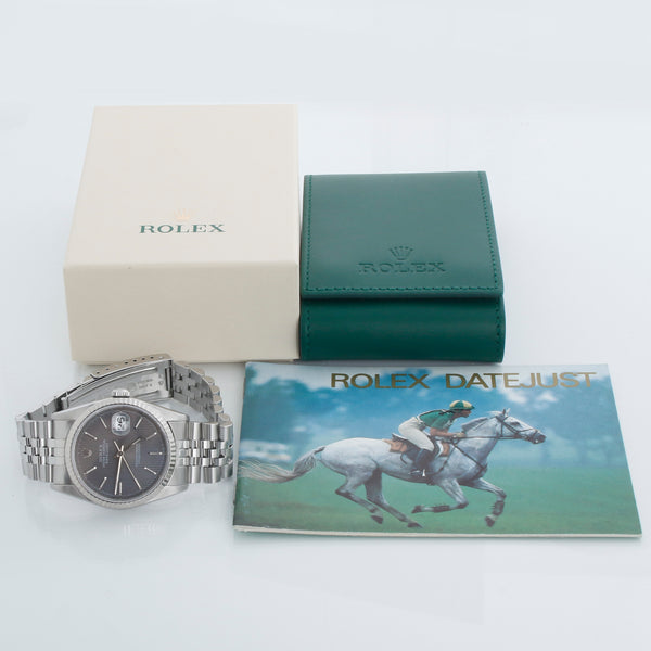Rolex Datejust Men's Stainless Steel Watch 16234 Grey Tapestry