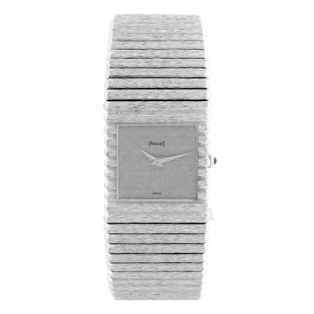 Piaget Emperador 18K White Gold Bark Mens Watch