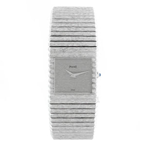 Piaget Emperador 18K White Gold Bark Mens Watch