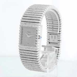 Piaget Emperador 18K White Gold Bark Mens Watch