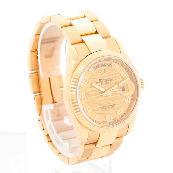 Rolex President Day-Date Men's Watch 118238 Champagne Wave Dial – Image 2