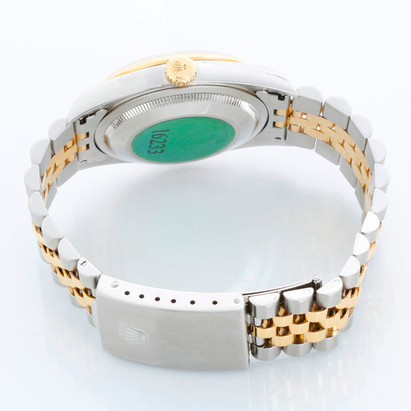 Men's 2-Tone Steel & Gold Rolex Datejust Watch 16233 White Dial