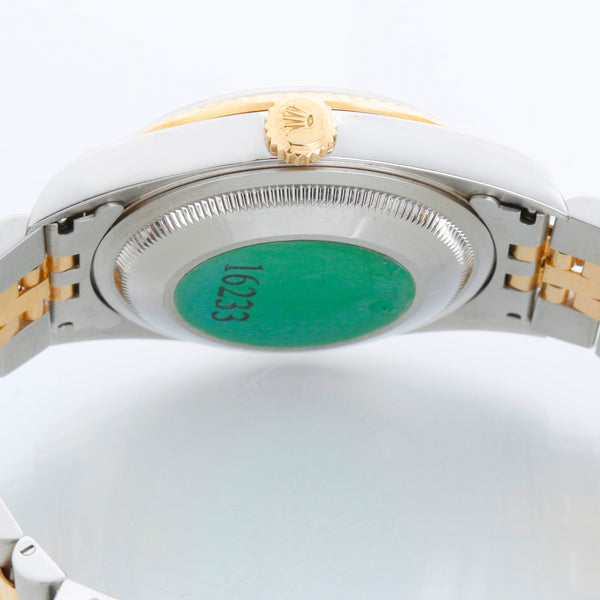 Men's 2-Tone Steel & Gold Rolex Datejust Watch 16233 White Dial