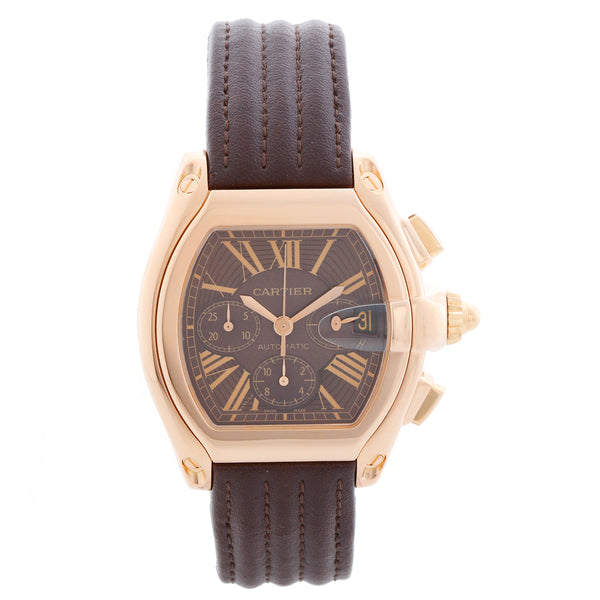 Cartier Roadster Chronograph XL 18k Rose Gold Men's Watch 2848 W62042Y5